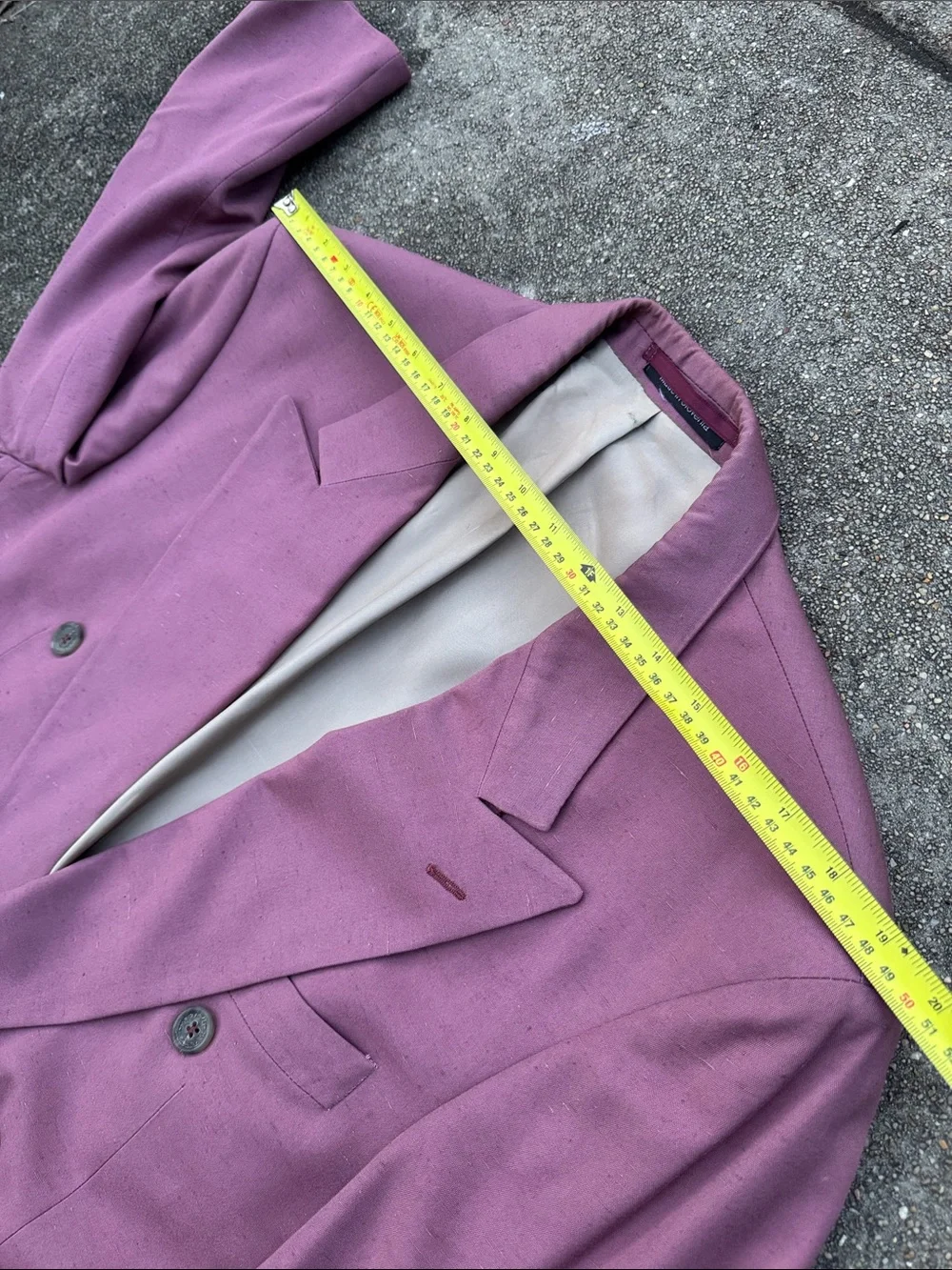 VTG Ferrini Men's Double-Breasted Mauve Pink Blazer 40R